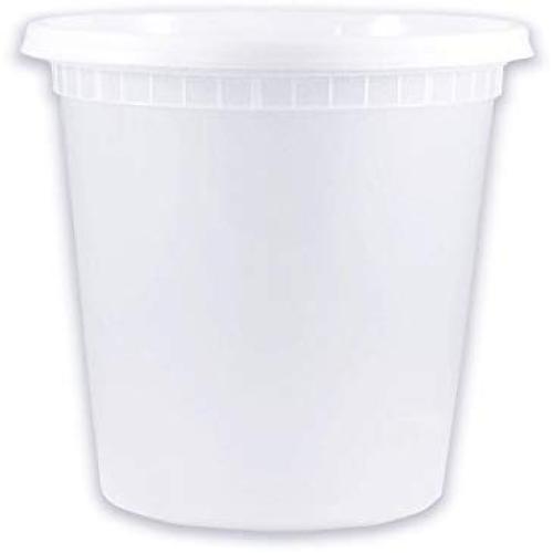 EDI 50 Sets Plastic Food Storage Plastic Containers with Lids (24 OZ)