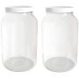Klare Glasgallonen, Pack von 2 – mit Kreide-Etiketten!