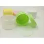 3PCS 100ml/3.4oz Leere, Nachfüllbare Grüne Plastik-Creampfännchen-Box mit Innenauskleidung und Schraubverschluss für Creme, Lippenbalsam, Salben, Puder, kleine Teile