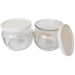 The Dairy Shoppe Glass Yogurt Jars with lid Half Pint (6)