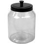 Home Basics Artisan 3 Lt Glass Jar with Black Top, Food Storage Container Canisters with Tight Lid Kitchen, Bathroom, Home Decor, Candy, Cookies, Rice, Sugar, Flour, Pasta (1)
