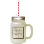 Brown Because Someone We Love Is In Heaven? Frosted Glass Mason Jar With Straw