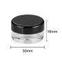 12 Pieces 3g Empty Cream Containers Round Cosmetic Jars Clear Plastic Cosmetic Sample Containers with 12 Pieces Pressure Sensitive Films for Cream Eye Shadow Nails Powder Black Lid