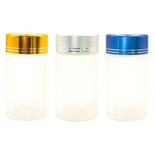 Bliss Brands Frosted Glass Jars with Metallic Screw Lid (3 Pack)