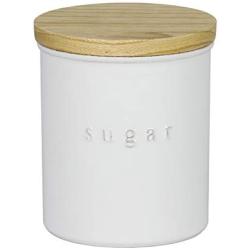 Japanese Design Ceramic Jar Preservation Canister with Wooden Sealed Lid, Sugar