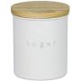 Japanese Design Ceramic Jar Preservation Canister with Wooden Sealed Lid, Sugar
