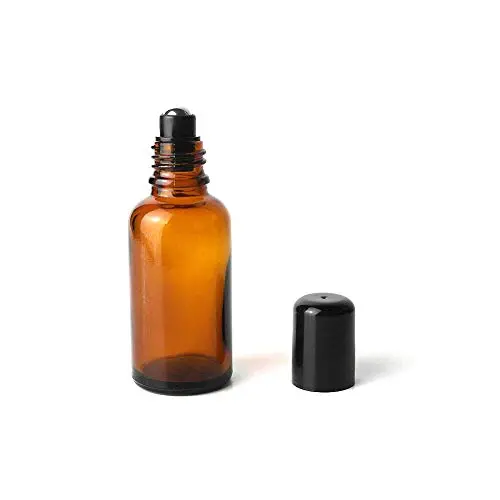 Bouteilles en verre vides 3 pièces de 30 ml (1 oz) avec capuchon noir et bille en acier inoxydable pour huile essentielle, parfum, pot portable, réutilisable pour voyage et usage quotidien. Bouteilles en verre vides 3 pièces de 30 ml (1 oz) avec capuchon noir et bille en acier inoxydable pour huile essentielle, parfum, pot portable, réutilisable pour voyage et usage quotidien.