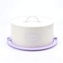 Hot sale X504L Purple Metal Birthday Cake Carrier/Tin/Canister/Container/Home Kitchen Gift With Cover And Lock Catch
