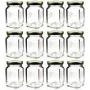 (12 Pack) 6 oz (190 ml) Victorian Square Glass Jar with Gold Metal Lid by Packaging For You