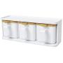 Spice Jar Seasoning Box Plastic Salt Pepper Kitchen Cumin Powder Storage Bottle Clear Transparent Rack Condiment Set Tools,Crystal 3pcs-set