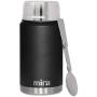 MIRA Lunch, Food Jar | Vacuum Insulated Stainless Steel Lunch Thermos with Portable Folding Spoon | 25 oz (750 ml) | Black