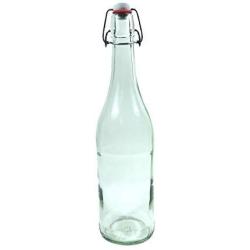 Viva Haushaltswaren - 6 Glass Bottles 750 ml with Swing Stoppers for Self-Filling incl. a White Filling Funnel Diameter 12 cm