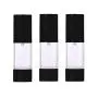 3 Stück 30 ml 1 OZ Schwarze Leere Vakuum-Kunststoff-Lotionflaschen mit Pumpenkopf und Verschluss – Emulsionsbehälter, wiederbefüllbar, tragbar für Reisen, Urlaub, Camping, Alltag