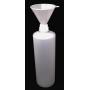 Earths Essentials Four Pack of Refillable 8 Oz. HDPE Plastic Pump Bottles with Patented Screw On Funnel-Great for Dispensing Lotions, Shampoos and Massage Oils.