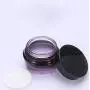 Hochwertige leere lila Glascremebehälter mit schwarzer Schraubverschluss und Innenpolster – 50g/50ml/1,7oz – Wiederbefüllbare Kosmetikbehälter für Augen-, Gesichtscrèmes, Gele und Salben – Tragbar für Reisen.
