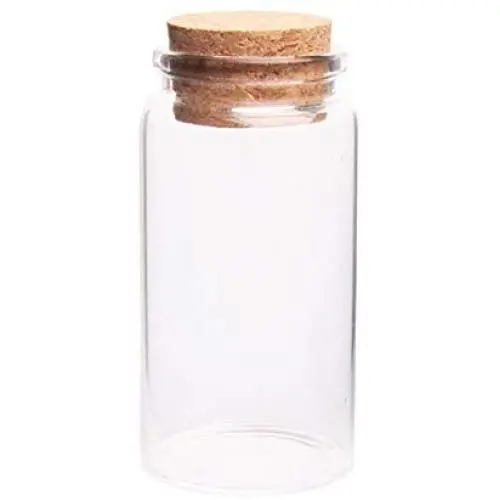 Glasgefäße Flaschen mit Korkstopfen 100 ml Glasflasche Wunschflasche leere Probenbehälter Dose mit Korkverschluss – Transparent