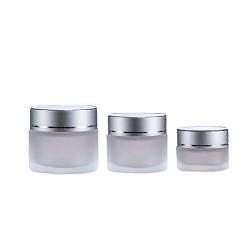 4PCS 30ml Frosted Glass Refillable Cosmetic Jars Pot Bottles for Makeup Cream Facial Mask Lotion Container (30ML)