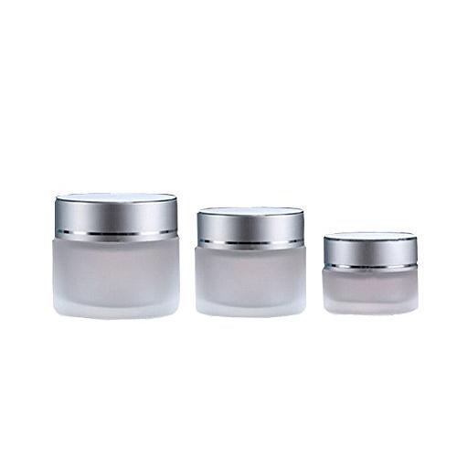 4PCS 30ml Frosted Glass Refillable Cosmetic Jars Pot Bottles for Makeup Cream Facial Mask Lotion Container (30ML)