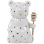 PIPPA & HADLEY Honey Jar Pot w/Wood Dipper & Lid | Ceramic Storage Container for Home & Kitchen | Decorative Canister