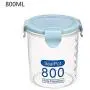 Rice Beans Storage Jar With Seal Cover 4 Lattices Plastic Kitchen Storage Box Refrigerator Food Preservation Container,800Ml Blue Rice Beans Storage Jar With Seal Cover 4 Lattices Plastic Kitchen Storage Box Refrigerator Food Preservation Container,800Ml Blue