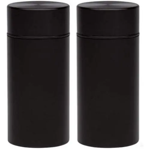SRW1961 2 x Stash Jar Airtight Aluminium Herbbehälter Schwarz