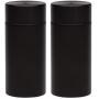 SRW1961 2 x Stash Jar Airtight Smell Proof Aluminum Herb Container Black