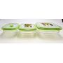eeZe Life SCFC2-3pcs 100% Pure Silicon collapsible Food container LFGB Food Grade (3-pcs Rectangular)