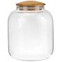 Cabilock Glass Food Storage Containers with Bamboo Lids Clear Storage Jar for Candy Spice Seasoning 900ml