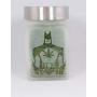 Stash Jar with Caped Hero Design - Airtight, Smell Resistant Etched Glass Herb Storage, 3" Tall x 2" Wide