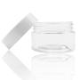 24 Pcs 1 Oz Plastic Cosmetic Containers Set Round Clear Cosmetic Jars with Inner Liners and White Lids for Creams,Lotions,Liquids,Cosmetic,Lip Balm,Lip Gloss