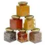 Bouteilles en verre carrées de 17,7 cm (6 oz) - 12 pièces avec couvercles blancs - Cube, parois droites Bouteilles en verre carrées de 17,7 cm (6 oz) - 12 pièces avec couvercles blancs - Cube, parois droites