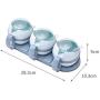 Kitchen Spice Jars, Household 3 Pcs Plastic Food Storage Containers Portable Spice Jar Set With Lids Spoon And Tray -green