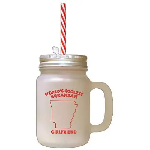 Die coolsten Arkansische AR-Mädchen-Glasbehälter mit Stroh – Frostglas-Glasbehälter mit Stroh.