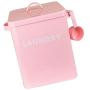 Laundry Detergent Powder Storage Tin Box Large Galvanized Metal Buckets Food/Flour/Sundries Kitchen Storage Tin Box Canister Containers- Pink