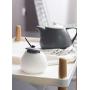 Japanese Style Ceramic Sugar Bowl Salt Pepper Pot Spice Storage Jar Condiment Seasoning Box Pot Container with Lid for Home Kitchen,Black and White