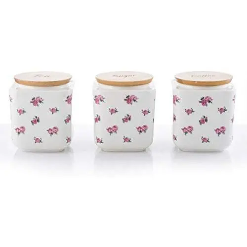 ROSES 3 PIECES CANISTERS SET ROSES 3 PIECES CANISTERS SET