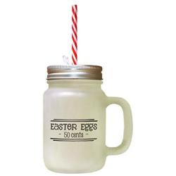 Black Easter Eggs 50 Cents Frosted Glass Mason Jar With Straw