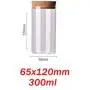 Glasgefäß mit Deckel Korkkolonne Luftdichter Behälter Lagerung von Flaschen, Gläser, Getreide, Tee, Kaffeebohnen, Süßigkeiten, Lebensmittelflasche, 65x120mm 300ml