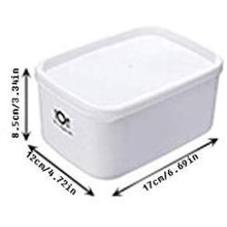 XZQ 2 Storage Boxes Sealed cans Fruit Food Plastic Rectangular Storage Box Storage Box, Suitable for Kitchen Household Refrigerator, White.