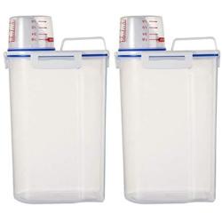 CANAFA Kitchen Plastic Cereal Dispenser Storage Box with Pour Spout Kitchen Food Grain Rice Container 2pcs
