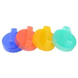 CHICTRY 4Pcs Mason Jar Lids Leakproof Plastic Storage Caps Replacement with Handle for Canning Ball Drinking Jars Assorted Color One Size