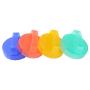 CHICTRY 4Pcs Mason Jar Lids Leakproof Plastic Storage Caps Replacement with Handle for Canning Ball Drinking Jars Assorted Color One Size