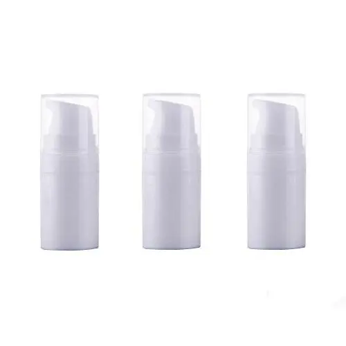 3er Set Einweg Airless Pump Flaschen - Leere Tragbare Mini Bayonett Cremes Lotion Toner Kosmetische Waschmittel Flüssigkeitsbehälter Jar Pots (Weiß) (5ml)