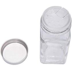 Tebery 12 Pack Spice Jars Bottles 4oz Glass Spice Jars with Silver Metal Lids, Shaker Tops, Wide Funnel and Labels Complete Organizer Set