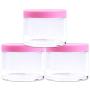 Beauticom 4 oz. (120g /120ML) (Quantity: 12 Packs) Thick Wall Round Leak Proof Clear Acrylic Jars with PINK Lids for Beauty, Cream, Cosmetics, Salves, Scrubs