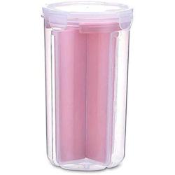 Kitchen Storage Organizer Cereal Container Rice Cereal Grain Bean Container & Measuring Cup Sealed Box Silicone Ring Sealed Tank Condiment bottles (Color : PK L)