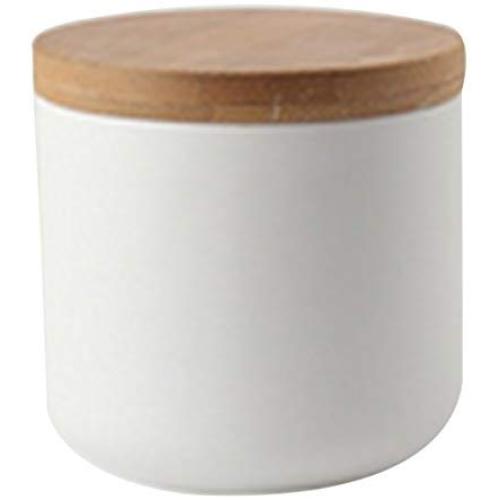 HMANE Ceramic Food Storage Jars, 8.8FL OZ/260ML Containers Sealed Canisters with Lid for Coffee Tea Spice and More - White S