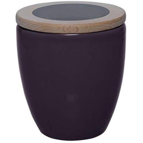 Excelsa Trendy Jar with Stopper in Wood, Ceramic, Bordeaux, 12 x 12 x 14 cm