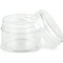 Vivaplex, 25 Clear, 20 Gram Plastic Pot Jars, Cosmetic Containers, With Lids.