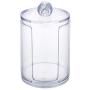 Creative Clear Acrylic Storage Jar Holder Transparent Cotton Swabs Stick Cosmetic Makeup Cotton Pad Jar Makeup Organizer Case,White